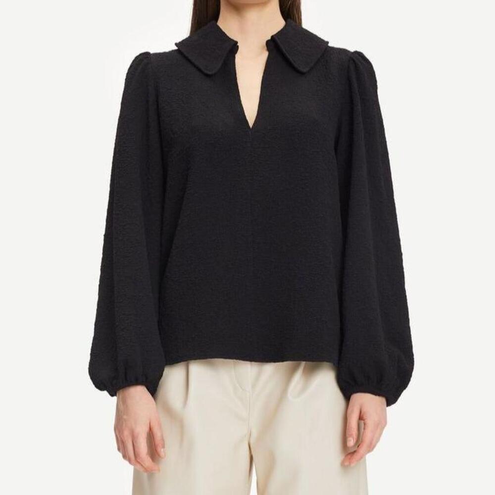 Samsoe Samsoe Margot Blouse Black Lagenlook Minimalist Career Modern-Medium